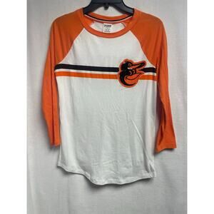 Victoria’s Secret Pink-Baseball Orioles clothing‎ 2016 white shirt Orioles logo